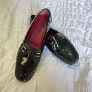 Salvatore Ferragamo Sport Italy Women Black Patent Leather Dress Shoes Size 9